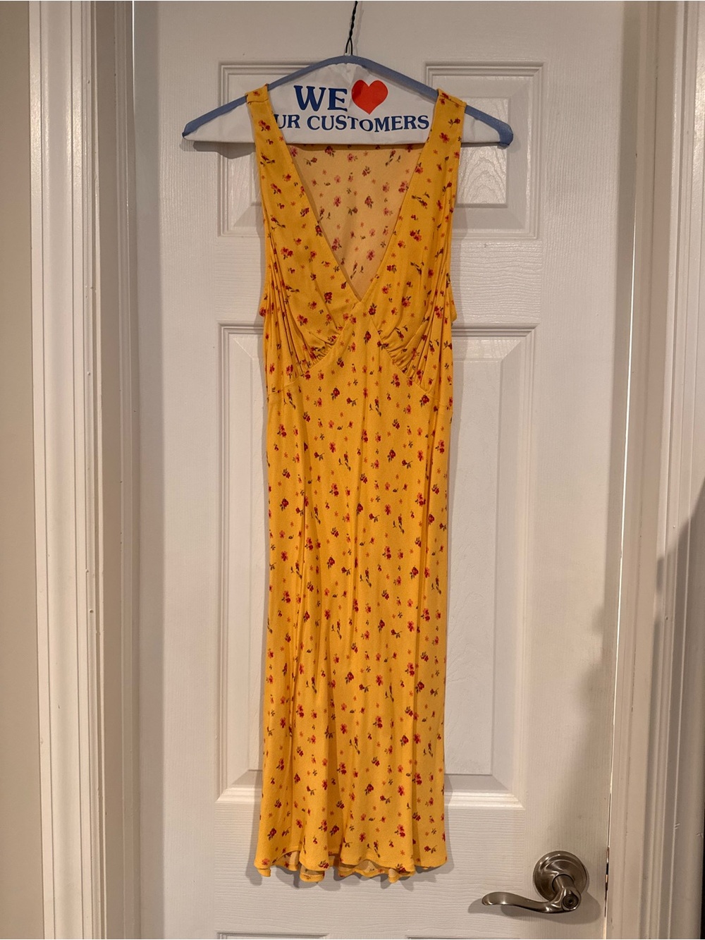Reformation Yellow Mini Slip Dress